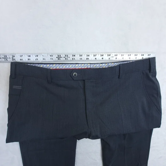 Meyer Dress Pants Mens Size 58 (US 42) Bonn in Dark Gray Polyester & Wool Blend